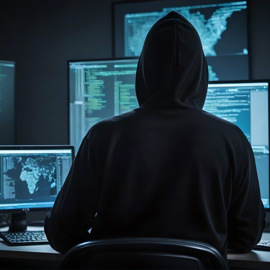 Hacker, Cybersecurity, Dark Room, Hooded Man, Computer Screens, Cybercrime, Programming, Technology, Anonymous, Digital Security, Clandestine, Code, IT, Cyber Threat, Internet, Hacking, Cyber Attack,